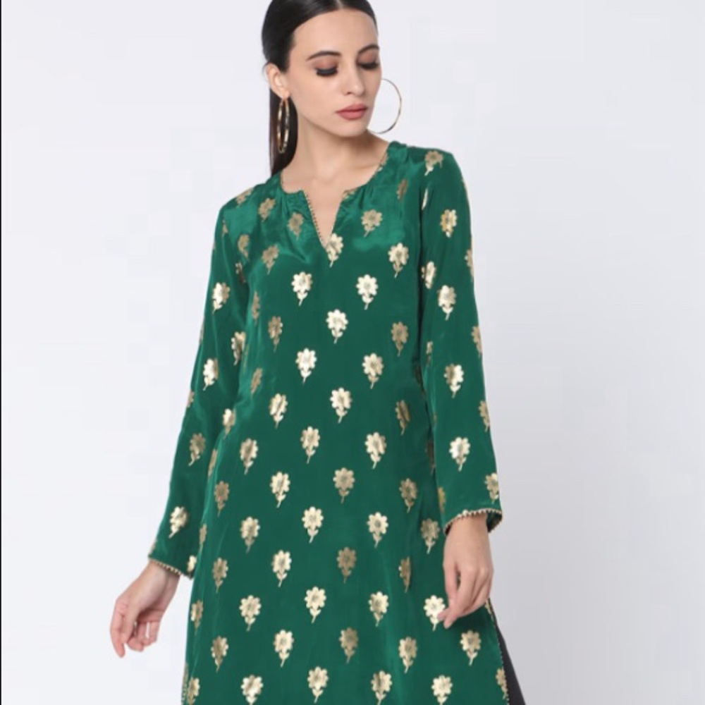 Masaba Bottle Green Flower Kurta